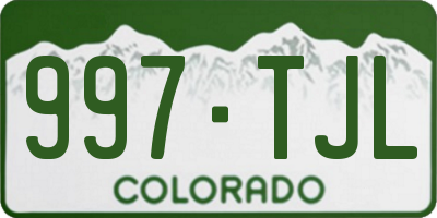 CO license plate 997TJL