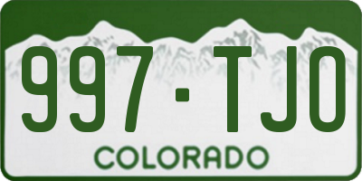 CO license plate 997TJO