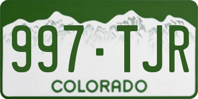 CO license plate 997TJR