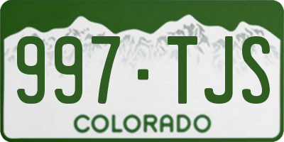 CO license plate 997TJS