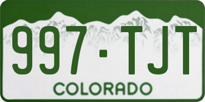 CO license plate 997TJT