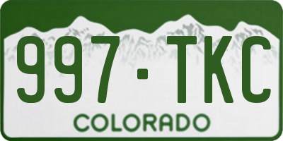 CO license plate 997TKC