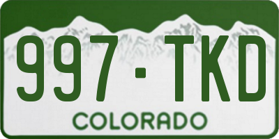 CO license plate 997TKD