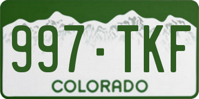 CO license plate 997TKF