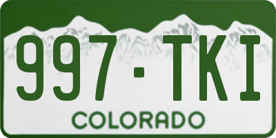 CO license plate 997TKI