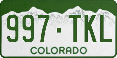 CO license plate 997TKL