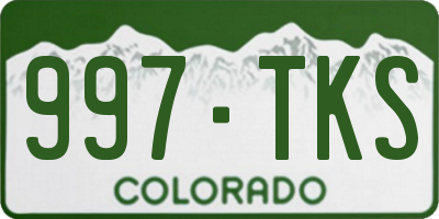 CO license plate 997TKS