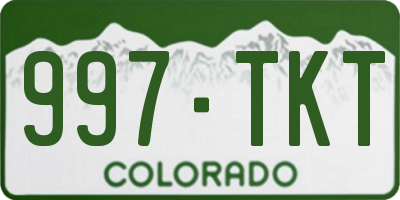 CO license plate 997TKT