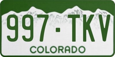 CO license plate 997TKV