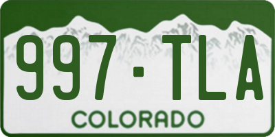 CO license plate 997TLA
