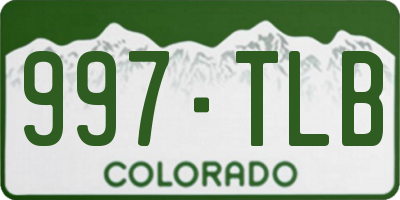 CO license plate 997TLB
