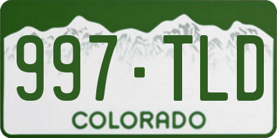 CO license plate 997TLD