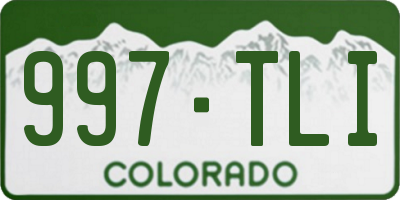 CO license plate 997TLI