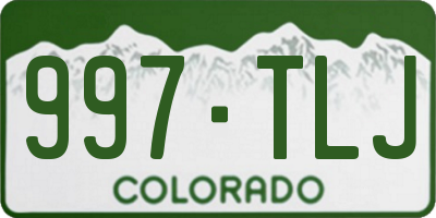 CO license plate 997TLJ