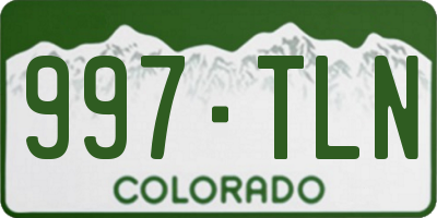CO license plate 997TLN
