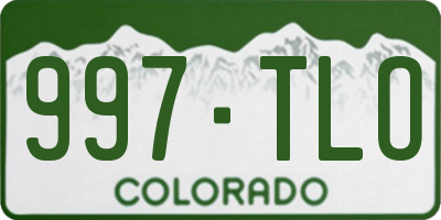 CO license plate 997TLO