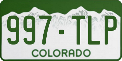 CO license plate 997TLP