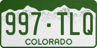 CO license plate 997TLQ