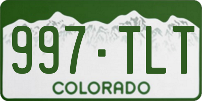 CO license plate 997TLT