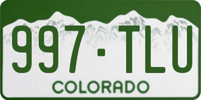 CO license plate 997TLU