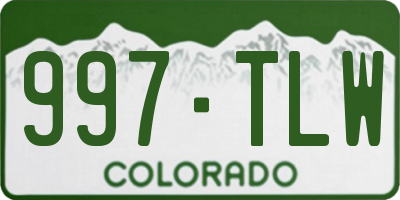 CO license plate 997TLW