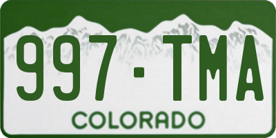 CO license plate 997TMA