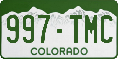 CO license plate 997TMC
