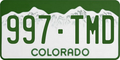 CO license plate 997TMD