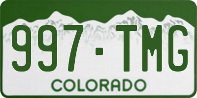 CO license plate 997TMG