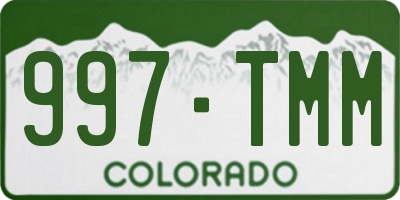 CO license plate 997TMM
