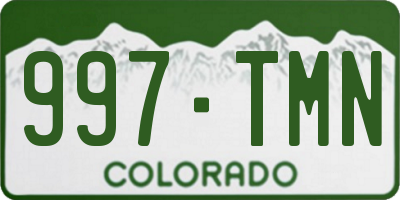 CO license plate 997TMN