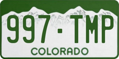 CO license plate 997TMP