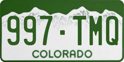 CO license plate 997TMQ