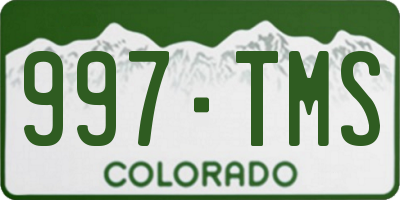 CO license plate 997TMS