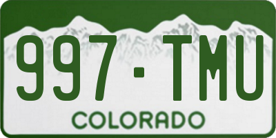 CO license plate 997TMU