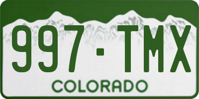 CO license plate 997TMX
