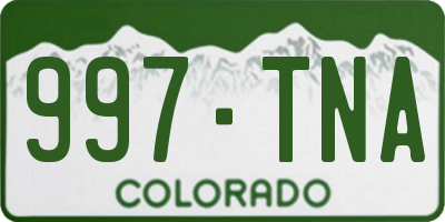 CO license plate 997TNA