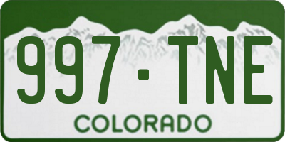 CO license plate 997TNE
