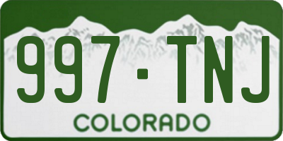 CO license plate 997TNJ