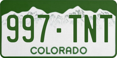 CO license plate 997TNT