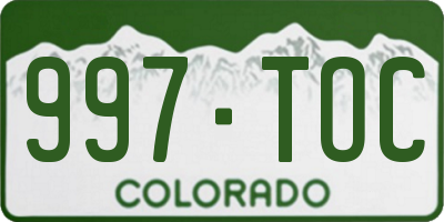 CO license plate 997TOC