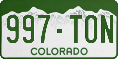 CO license plate 997TON