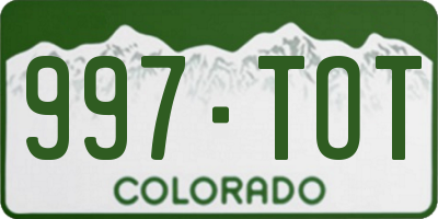 CO license plate 997TOT