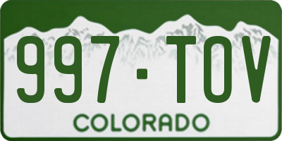 CO license plate 997TOV