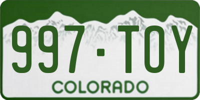 CO license plate 997TOY