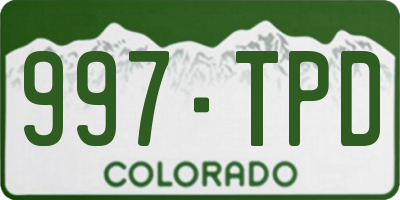 CO license plate 997TPD