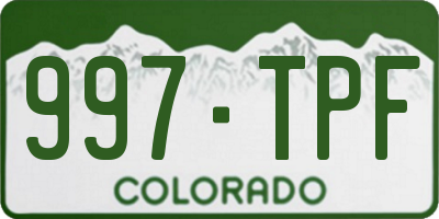 CO license plate 997TPF