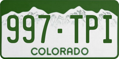 CO license plate 997TPI