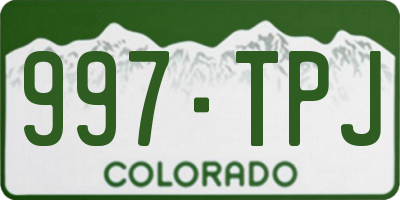 CO license plate 997TPJ