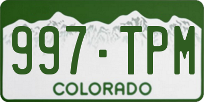 CO license plate 997TPM